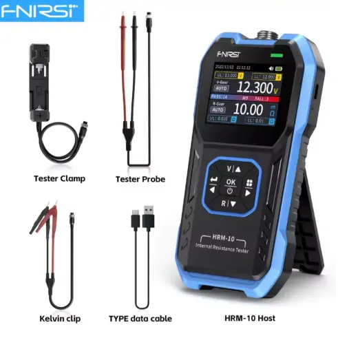 Tester Profesional de Resistencia Interna de Baterías FNIRSI HRM-10 (Kit Completo)'s photo #1