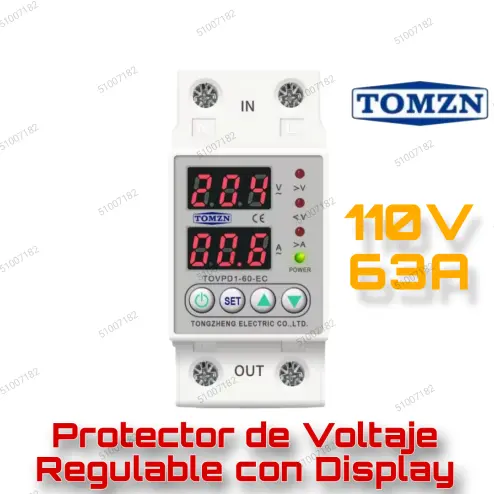 Protector de Voltaje Regulable con Display 110V 63A – TOMZN's photo #1