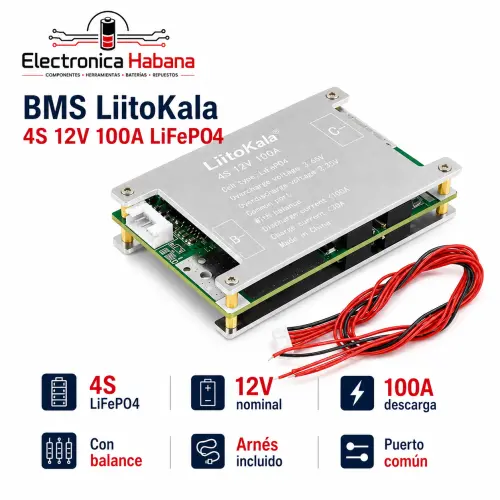 BMS LiitoKala 4S 12V 100A para Baterías LiFePO4's photo #1