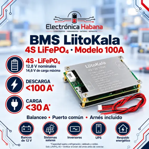 BMS LiitoKala 4S 12V 100A para Baterías LiFePO4 — imagen 1