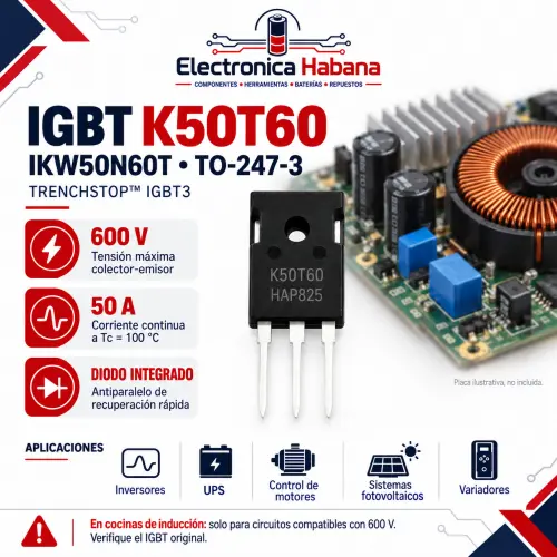 IGBT K50T60 (IKW50N60T) TO-247 – 600 V / 50 A — imagen 1