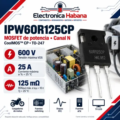 MOSFET IPW60R125CP TO-247 – 600 V / 25 A — imagen 1
