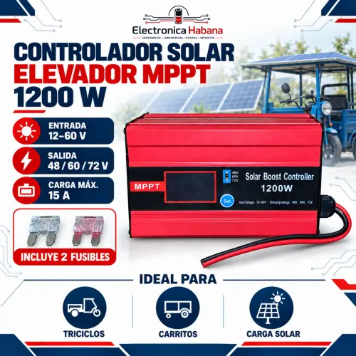 CONTROLADOR SOLAR ELEVADOR MPPT 1200W PARA VEHÍCULOS ELÉCTRICOS's photo #1
