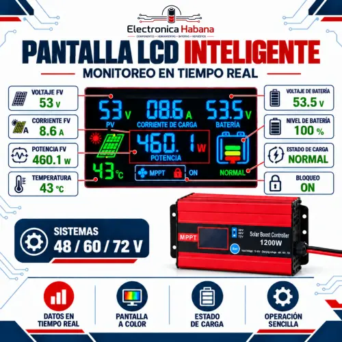 CONTROLADOR SOLAR ELEVADOR MPPT 1200W PARA VEHÍCULOS ELÉCTRICOS's photo #1