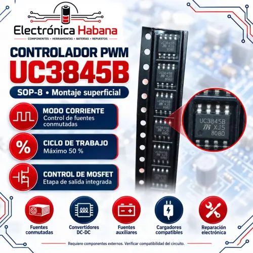 Controlador PWM UC3845 – SOP-8 — imagen 1
