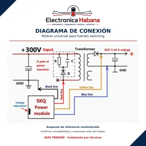 Módulo Universal para Reparación de Fuentes Switching – Salida Ajustable 5-24V — imagen 2