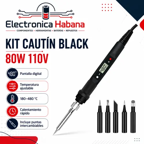 Kit Cautín 80W BLACK Regulable 110V — imagen 1