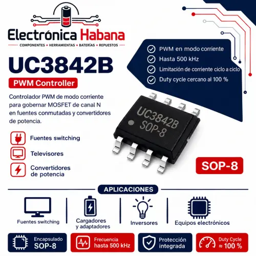 Controlador PWM UC3842B SOP-8 — imagen 1