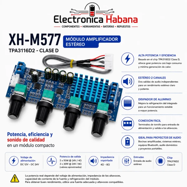 Amplificador Digital XH-M577 TPA3116D2's foto | Electrónica Habana |  BizneCubano