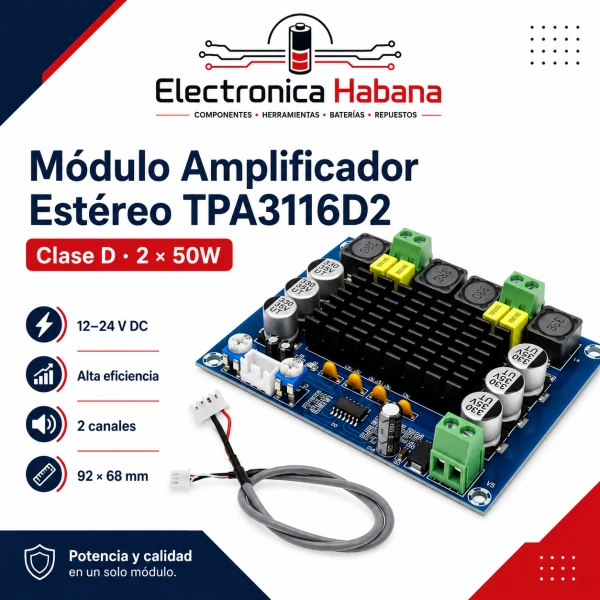 Amplificador TPA3116D2 Clase D – Estéreo's foto | Electrónica Habana |  BizneCubano
