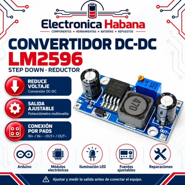 Convertidor STEP DOWN LM2596 DC-DC Ajustable's foto | Electrónica Habana |  BizneCubano