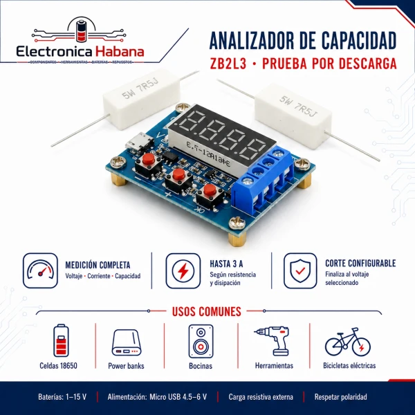 Analizador de Carga 18650 – ZB2L3's foto | Electrónica Habana |  BizneCubano