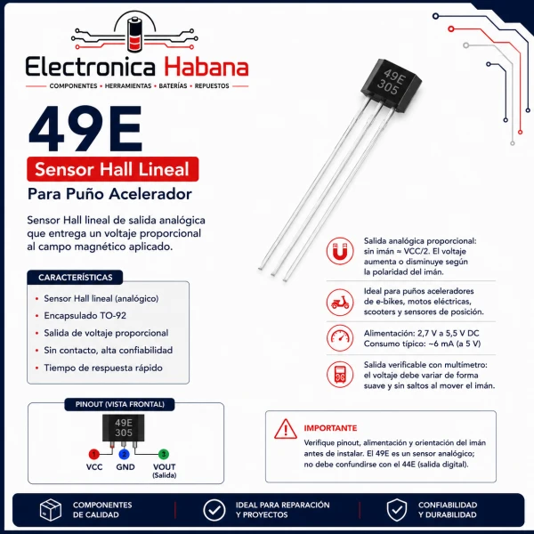 Sensor Hall Lineal 49E para Puño Acelerador's foto | Electrónica Habana |  BizneCubano