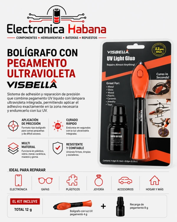 Bolígrafo con Pegamento UV – 4g + Recarga de 8g's foto | Electrónica Habana |  BizneCubano