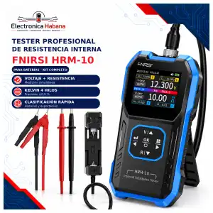 Tester Profesional de Resistencia Interna de Baterías FNIRSI HRM-10 – Kit Completo miniatura 1