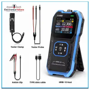 Tester Profesional de Resistencia Interna de Baterías FNIRSI HRM-10 – Kit Completo miniatura 2