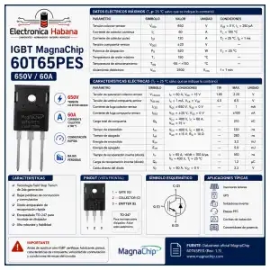IGBT MAGNACHIP 60T65PES – 650 V / 60 A – TO-247 miniatura 2