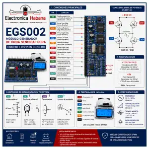 Kit EGS002 para inversor senoidal – EG8010 + IR2110S + LCD miniatura 2