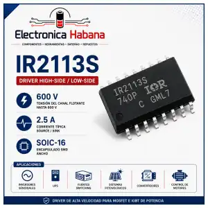 Driver High-Side y Low-Side IR2113S – 600 V / 2.5 A miniatura 1