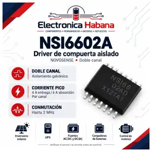 Driver de compuerta aislado NSI6602A – Doble canal / 4 A–6 A miniatura 1
