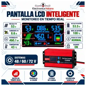 CONTROLADOR SOLAR ELEVADOR MPPT 1200W PARA VEHÍCULOS ELÉCTRICOS miniatura 2