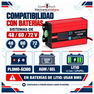 CONTROLADOR SOLAR ELEVADOR MPPT 1200W PARA VEHÍCULOS ELÉCTRICOS miniatura 3