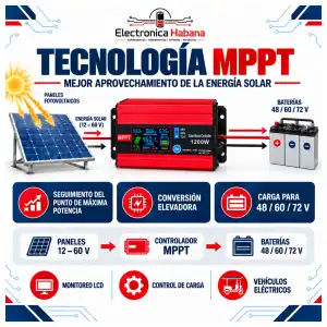 CONTROLADOR SOLAR ELEVADOR MPPT 1200W PARA VEHÍCULOS ELÉCTRICOS miniatura 4