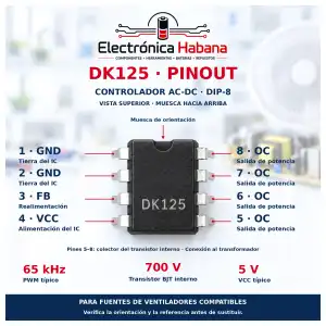 IC DK125 – Controlador para Fuentes DIP-8 miniatura 2