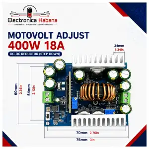 Convertidor STEP DOWN MotoVolt Adjust 400W 18A – Voltaje y Corriente Ajustables miniatura 3