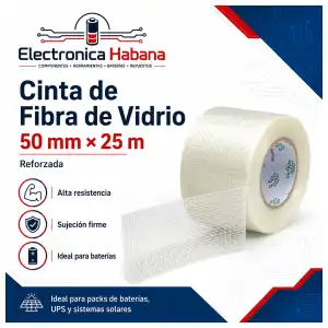 Cinta de Fibra de Vidrio Reforzada 50 mm × 25 m miniatura 1