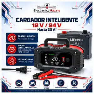 Cargador Inteligente de Baterías 12V/24V – Hasta 20A miniatura 1
